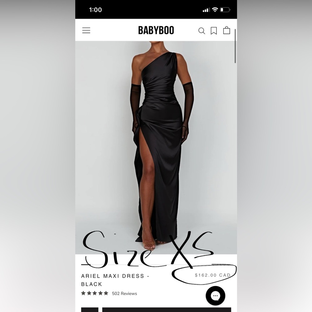 Babyboo Black One-Shoulder Maxi Dress